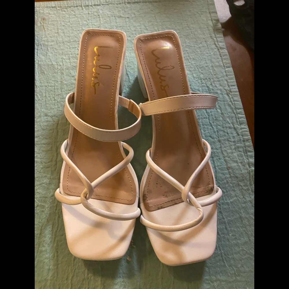 White kitten heels